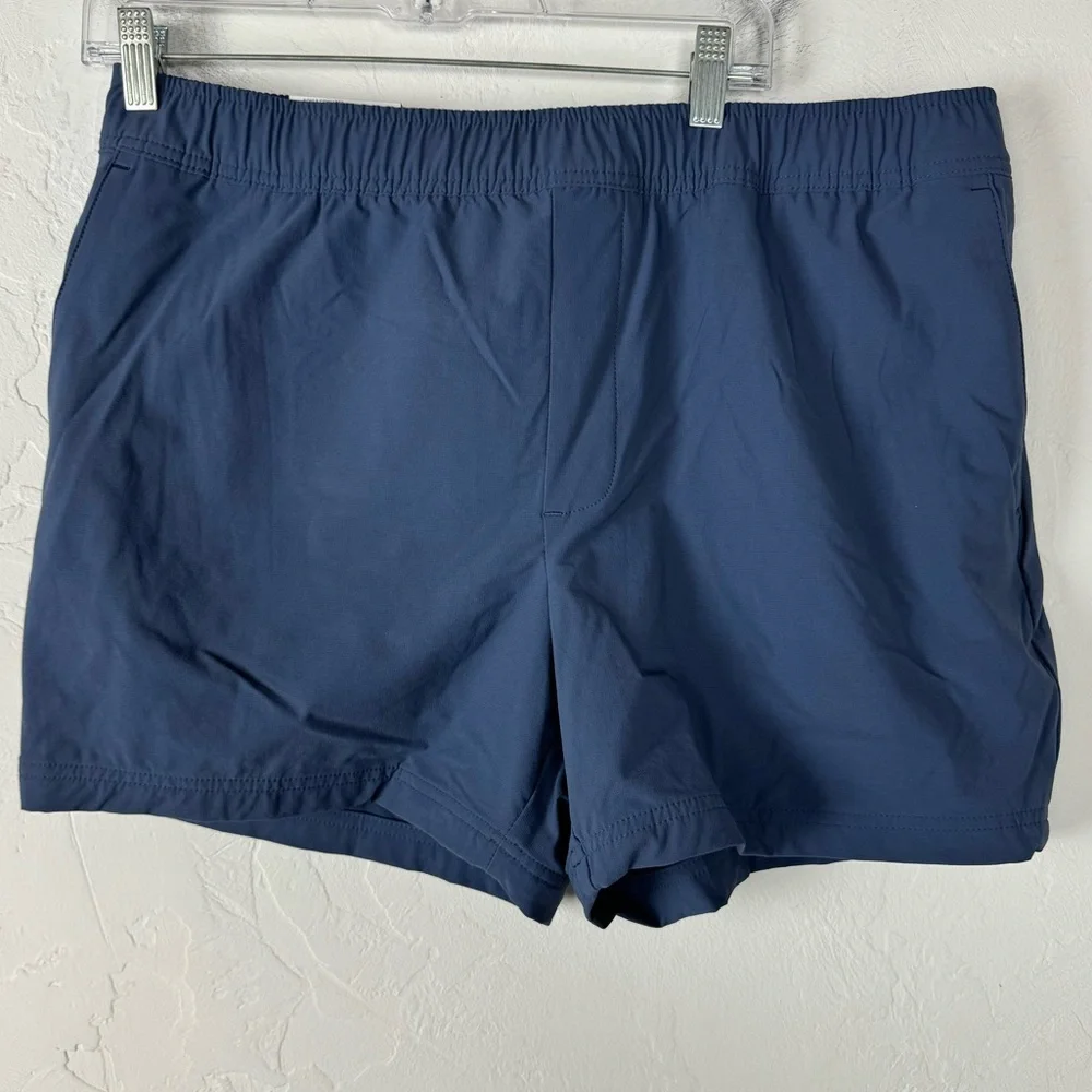 Kohls Apt 9 Shorts‎ Solid Blue Premier Flex Athletic Workout Elastic Waist Knit